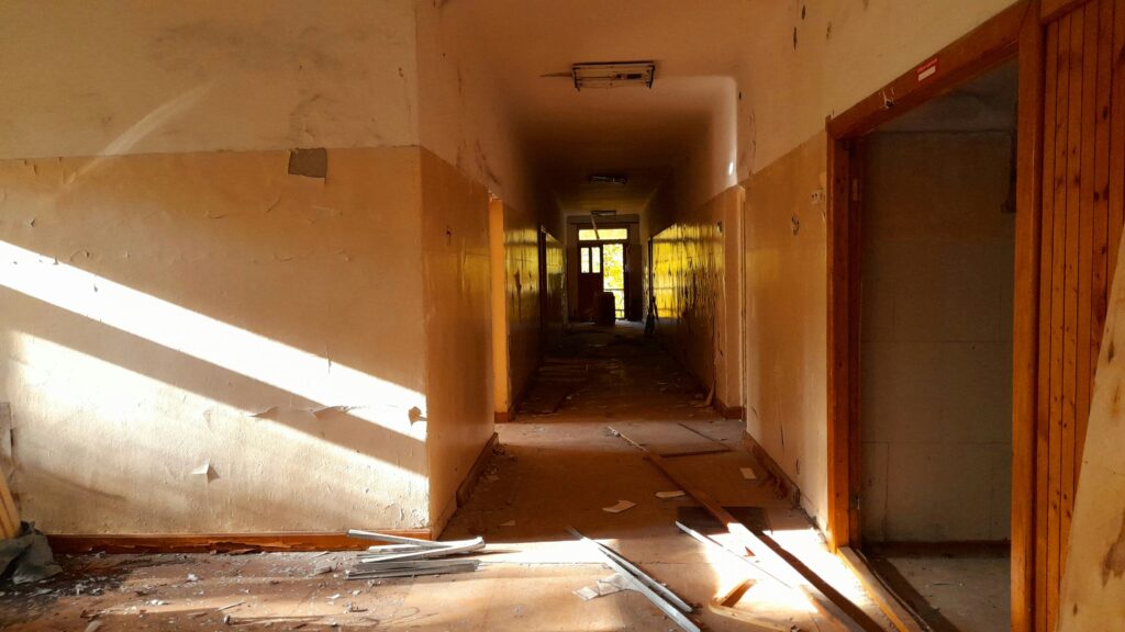 A House or Apartment That Has Had It's Dirty Junk Carpet Removed And Hauled Away