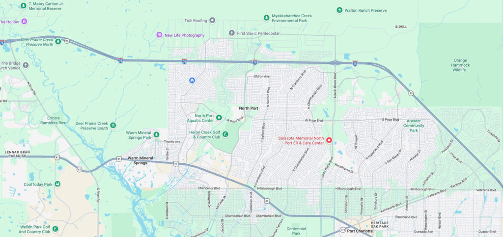 Map of North Port Florida