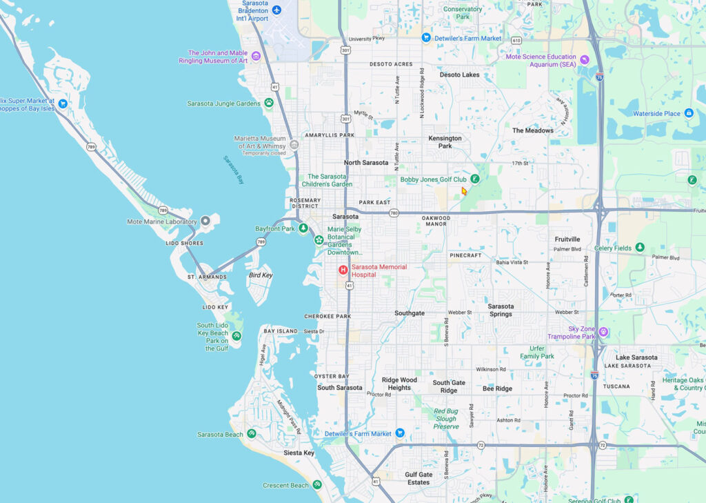 Map of Sarasota Florida